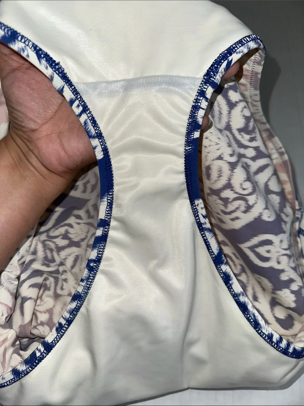 Lands End‎ One Piece Swimsuit Padded Cream Womens 16 L Swimwear